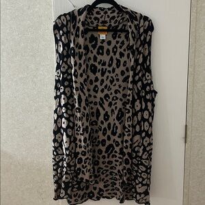 Ruby Rd. Black and Tan Patterned Knit, Size L